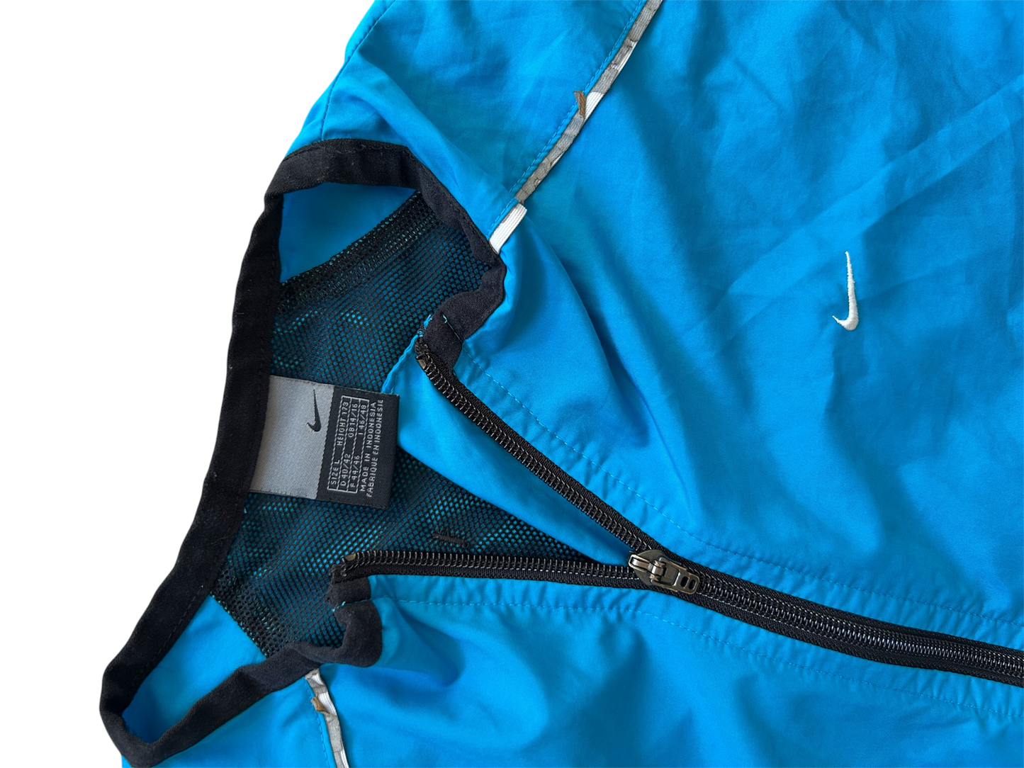 Nike Vintage Windbreaker – Blau & Schwarz, 2000s Style (M)