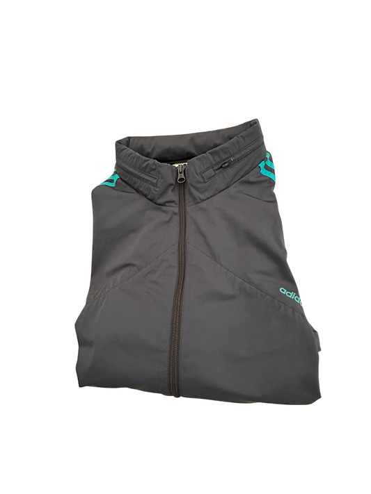 Adidas Originals Vintage Windbreaker – Schwarz mit Retro-Farbdetails (L)