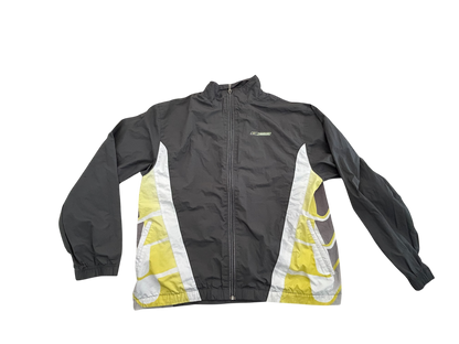 Reebok Vintage Windbreaker – Schwarz, Gelb & Weiß, 2000s Style (XL)
