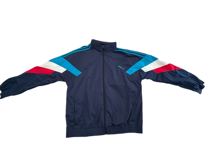 Adidas Originals Vintage Windbreaker – Schwarz mit Retro-Farbdetails (L)