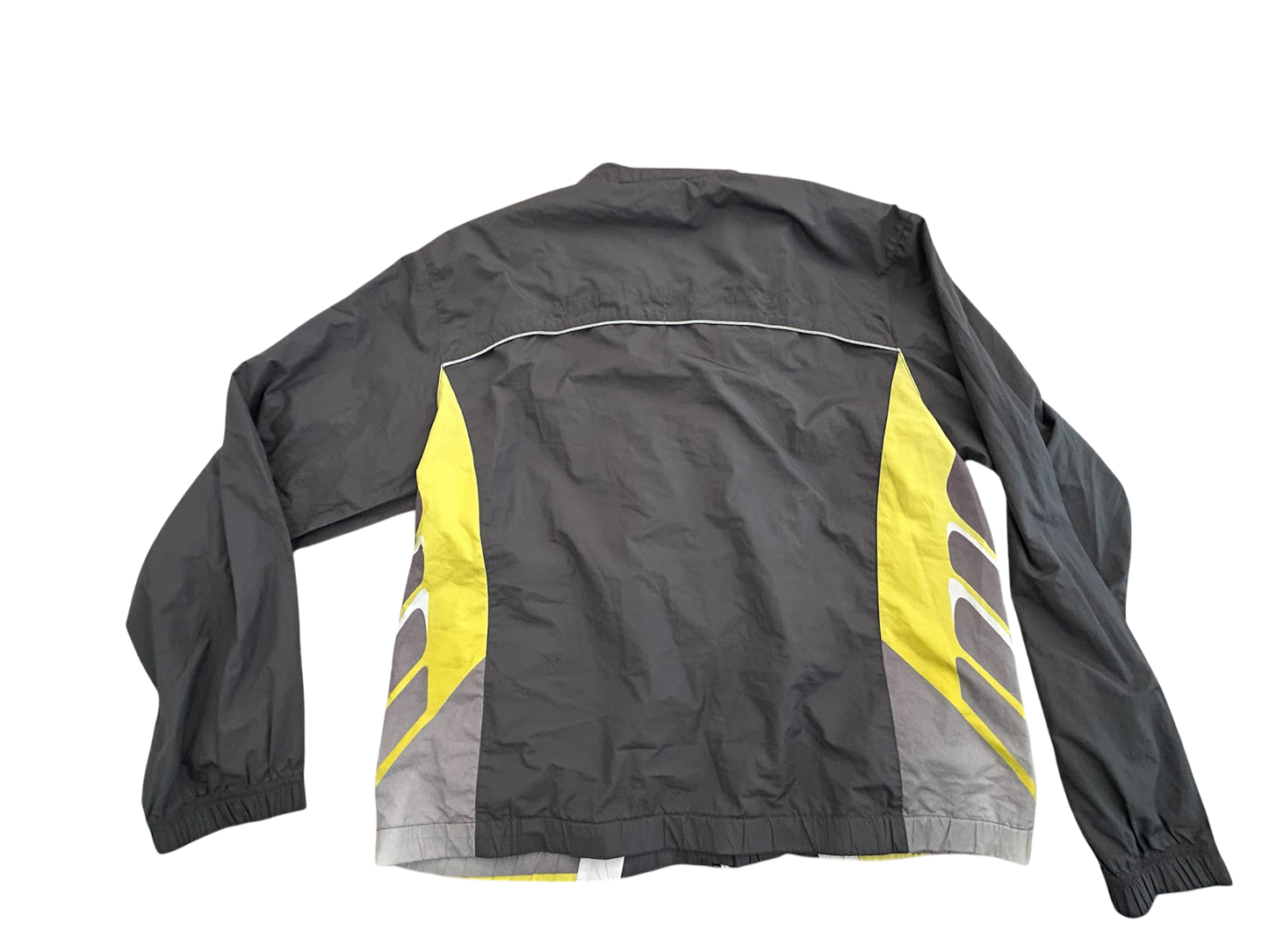 Reebok Vintage Windbreaker – Schwarz, Gelb & Weiß, 2000s Style (XL)