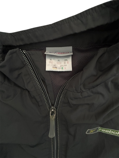 Reebok Vintage Windbreaker – Schwarz, Gelb & Weiß, 2000s Style (XL)
