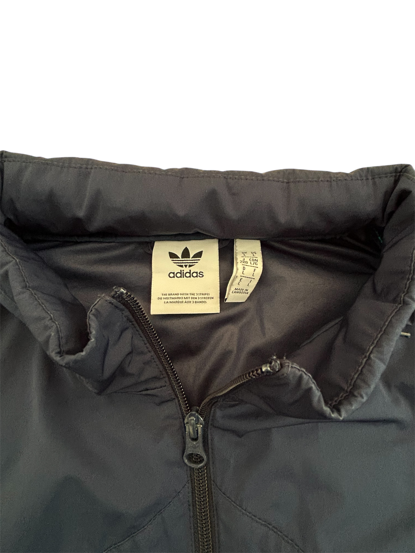Adidas Originals Vintage Windbreaker – Schwarz mit Retro-Farbdetails (L)