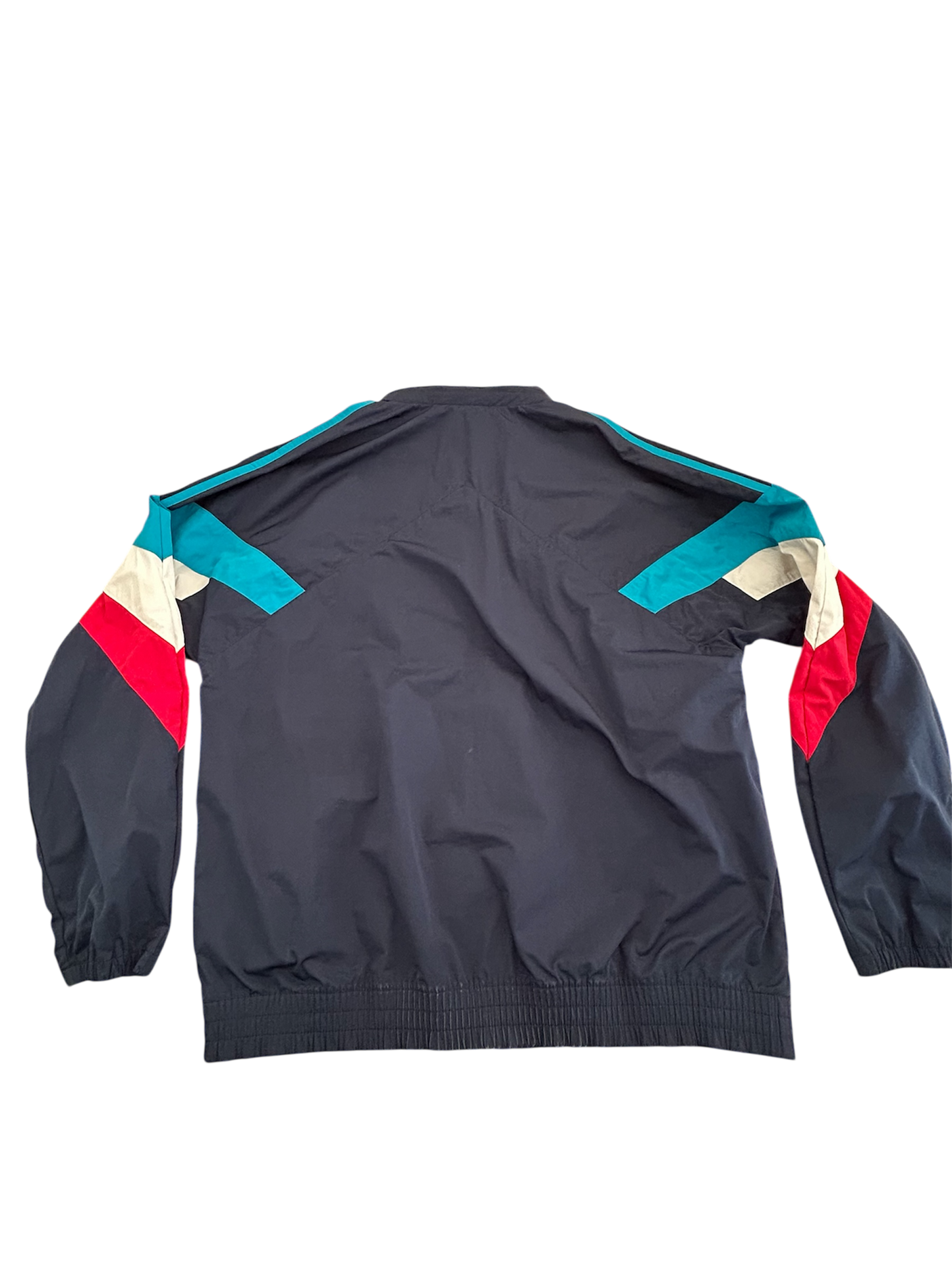 Adidas Originals Vintage Windbreaker – Schwarz mit Retro-Farbdetails (L)