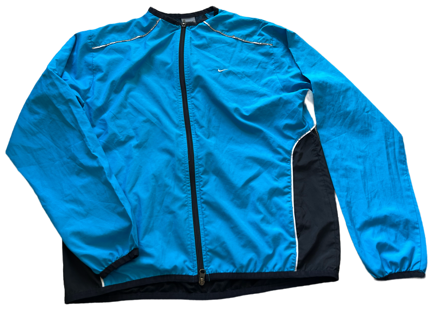 Nike Vintage Windbreaker – Blau & Schwarz, 2000s Style (M)