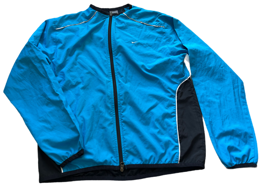 Nike Vintage Windbreaker – Blau & Schwarz, 2000s Style (M)