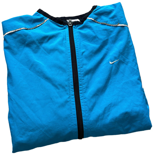 Nike Vintage Windbreaker – Blau & Schwarz, 2000s Style (M)