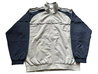 Adidas Vintage Windbreaker – Schwarz / Grau 90s Style (L)