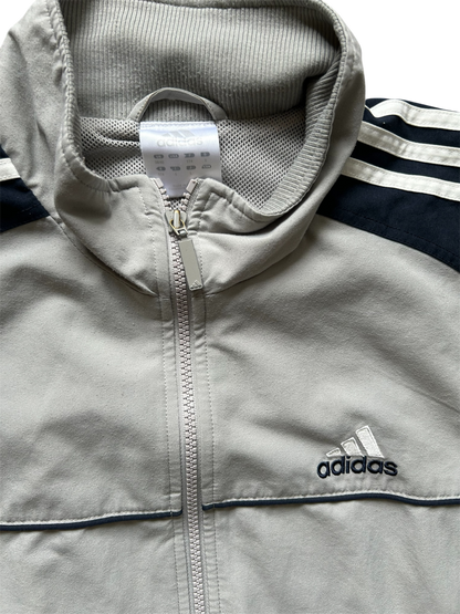 Adidas Vintage Windbreaker – Schwarz / Grau 90s Style (L)