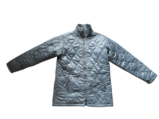 Nike Vintage Steppjacke – Grau-Bläulich, leicht & klassisch (M)