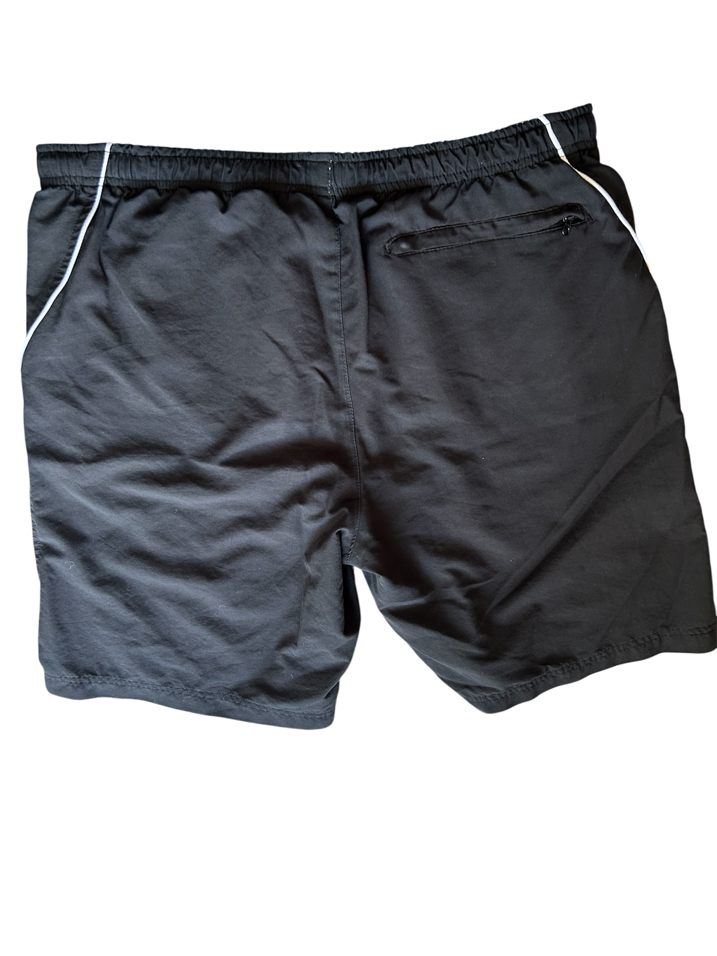 Nike Vintage Trainingsshorts – Schwarz mit weißen Details (L)